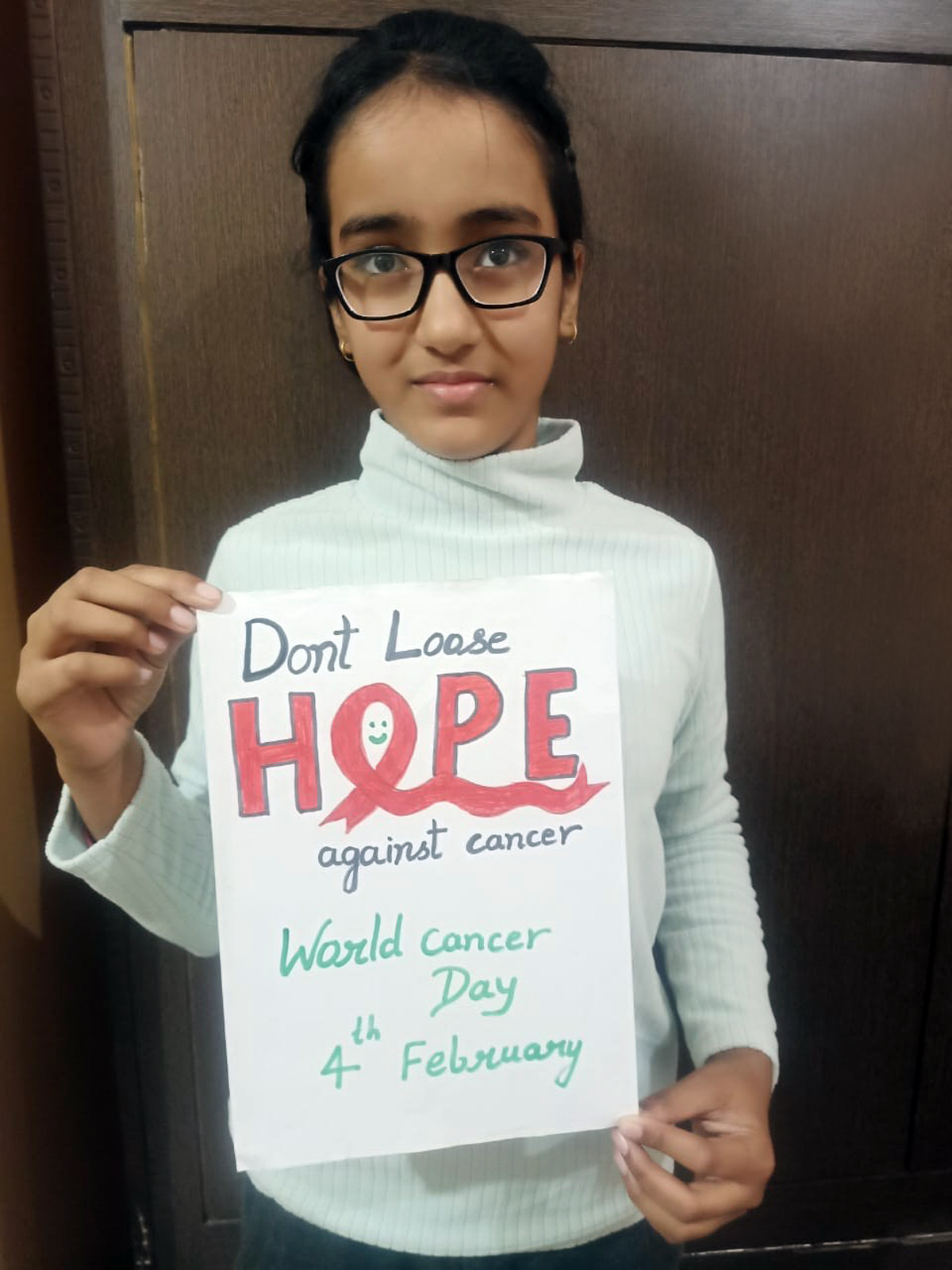 Presidium Rajnagar, STUDENTS SPREAD SPECIAL MESSAGE ON WORLD CANCER DAY