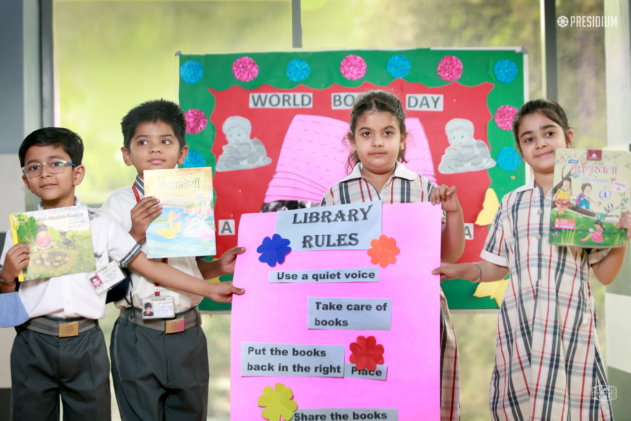 Presidium Vivek Vihar, STUDENTS INCULCATE THE HABIT OF READING ON WORLD BOOK DAY