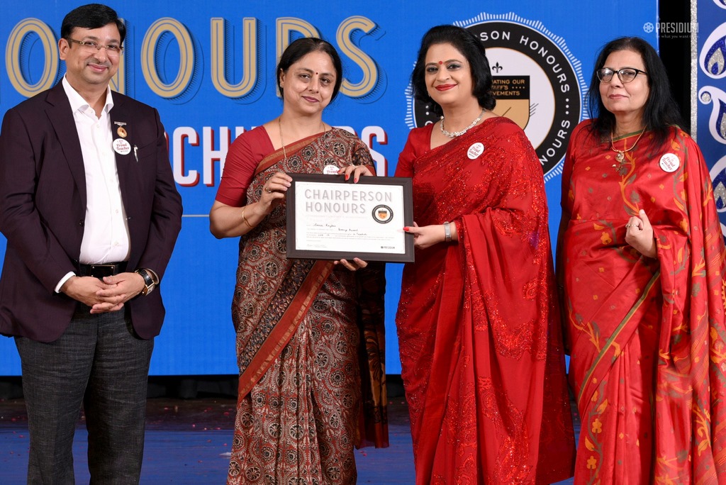 Presidium Gurgaon-57, MRS. SUDHA GUPTA MA’AM  ACKNOWLEDGES TEACHERS  AT CHAIRPERSON HONOURS