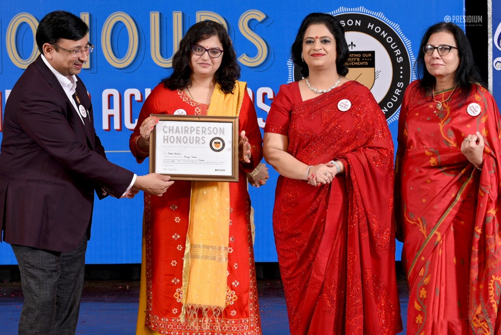 Presidium Gurgaon-57, MRS. SUDHA GUPTA MA’AM  ACKNOWLEDGES TEACHERS  AT CHAIRPERSON HONOURS