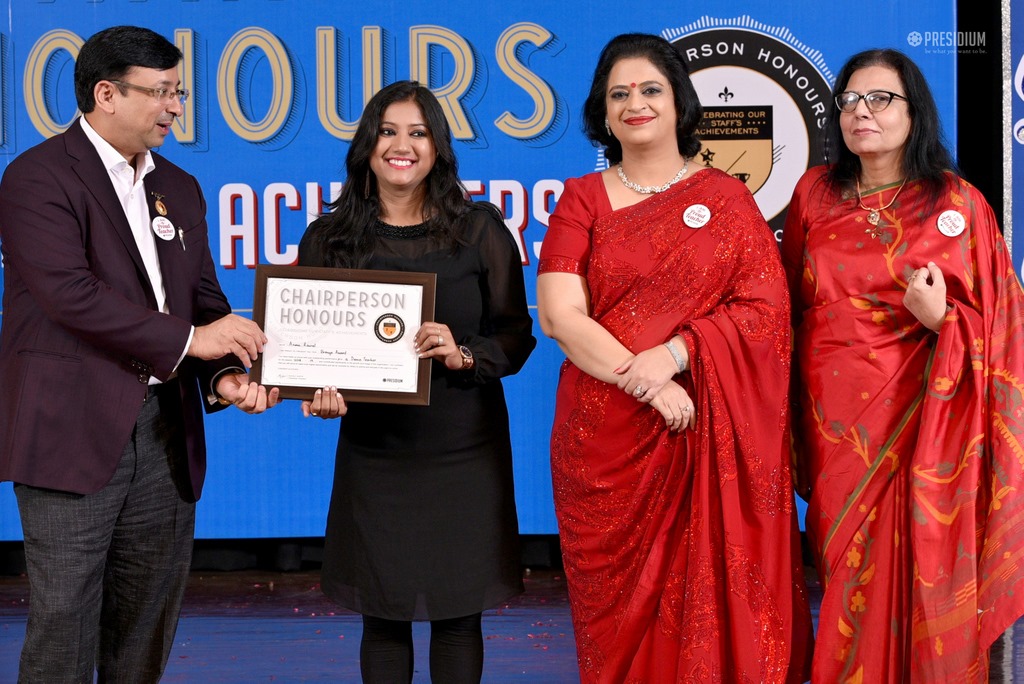 Presidium Gurgaon-57, MRS. SUDHA GUPTA MA’AM  ACKNOWLEDGES TEACHERS  AT CHAIRPERSON HONOURS