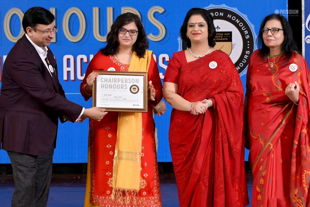 Presidium Gurgaon-57, MRS. SUDHA GUPTA MA’AM  ACKNOWLEDGES TEACHERS  AT CHAIRPERSON HONOURS