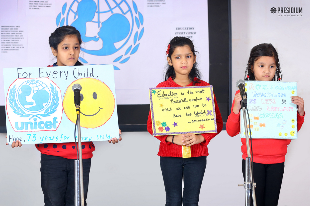 Presidium Gurgaon-57, STUDENTS ORGANIZE SPECIAL ASSEMBLY ON UNICEF DAY