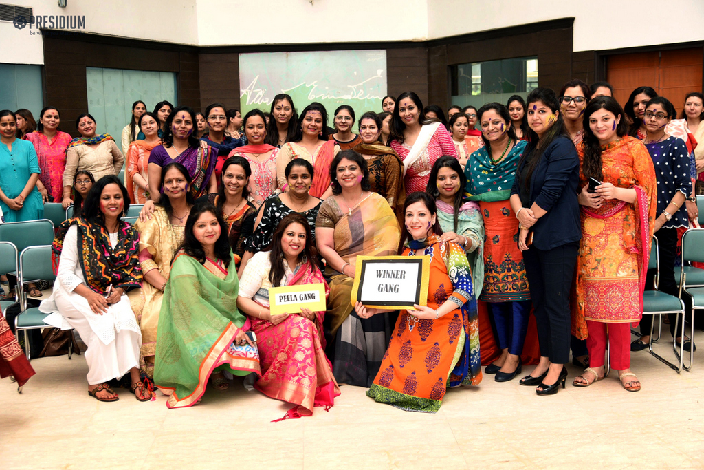 Presidium Indirapuram, JOYFUL HOLI CELEBRATION WITH HON’BLE CHAIRPERSON MRS. SUDHA GUPTA