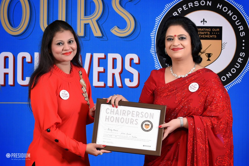 Presidium Indirapuram, TEACHERS RECEIVE RECOGNITION AT CHAIRPERSON HONOURS FOR TEACHERS