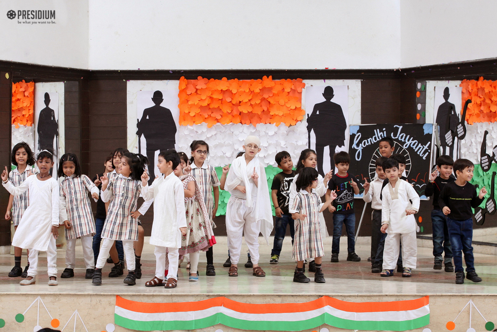 Presidium Indirapuram, YOUNG PRESIDIANS SALUTE 'BAPU' ON THE OCCASION OF GANDHI JAYANTI