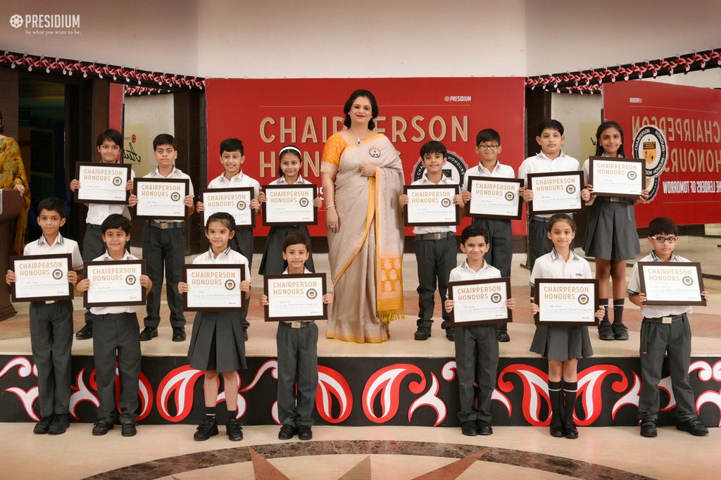 Presidium Indirapuram, SUDHA MA'AM HONOURS THE YOUNG ACHIEVERS OF PRESIDIUM INDIRAPURAM