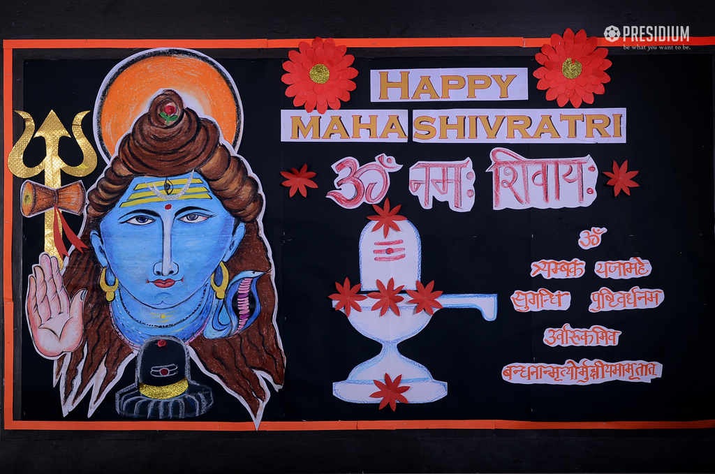 Hindu maha shivratri festival greeting design Vector Image