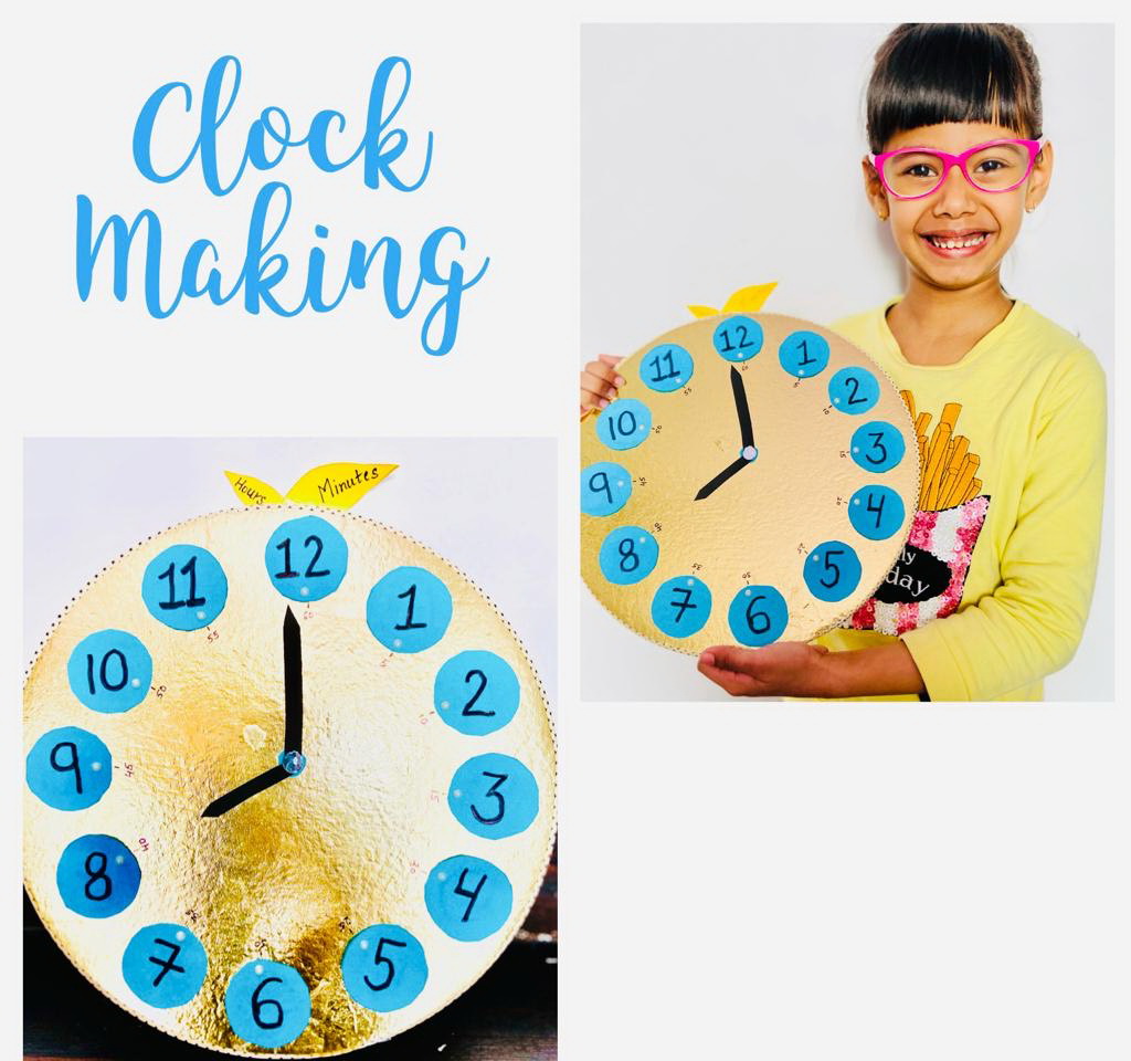 Presidium Rajnagar, STUDENTS PARTICIPATE IN CLOCK MAKING ACTIVITY WITH ENTHUSIASM