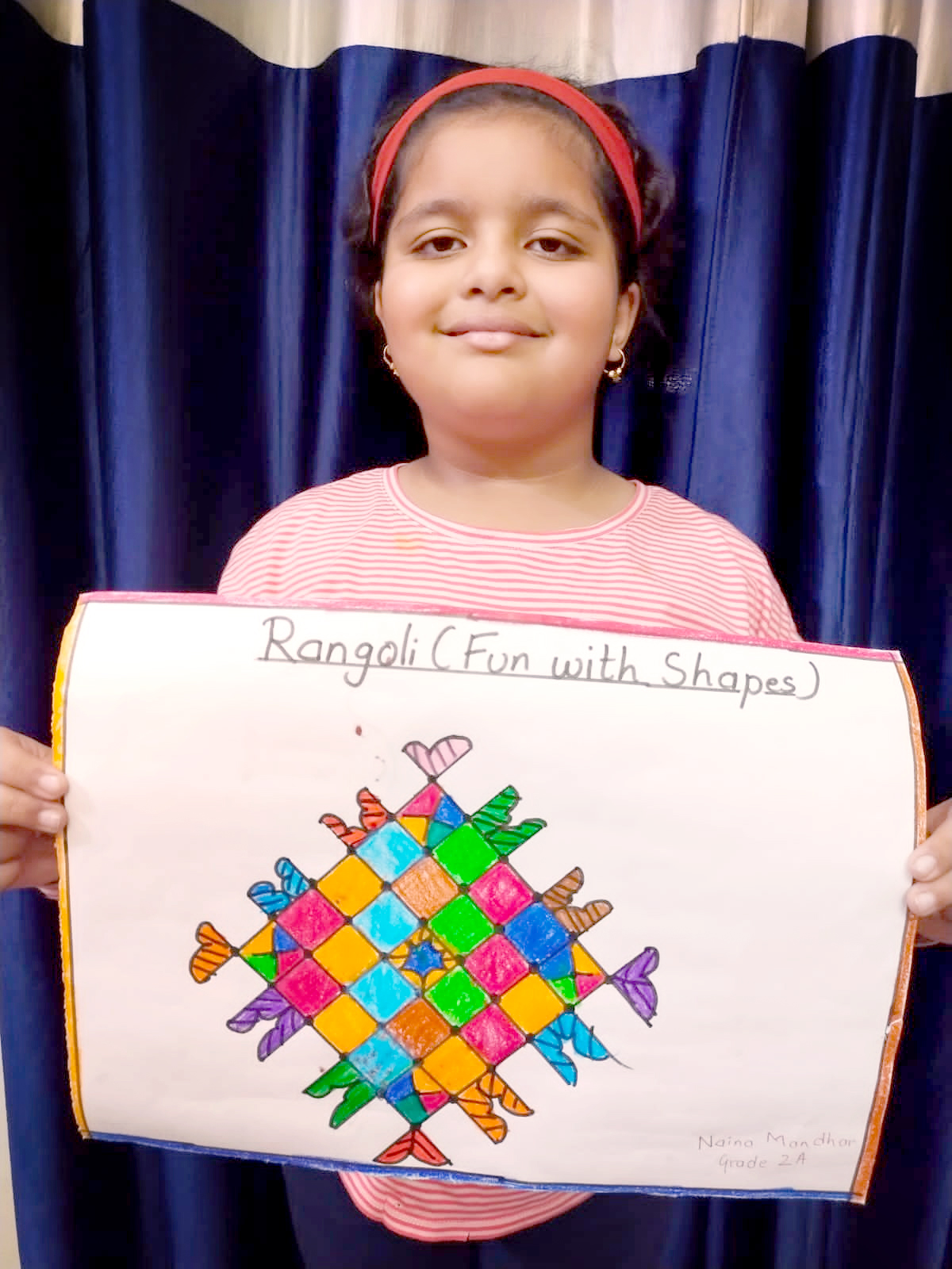 Presidium Punjabi Bagh, STUDENTS CREATE DIFFERENT GEOMETRICAL DESIGNS WITH RANGOLI 