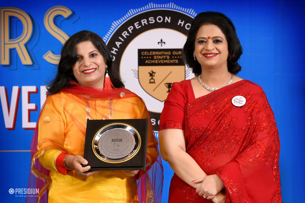 Presidium Gurgaon-57, MRS. SUDHA GUPTA MA’AM  ACKNOWLEDGES TEACHERS  AT CHAIRPERSON HONOURS