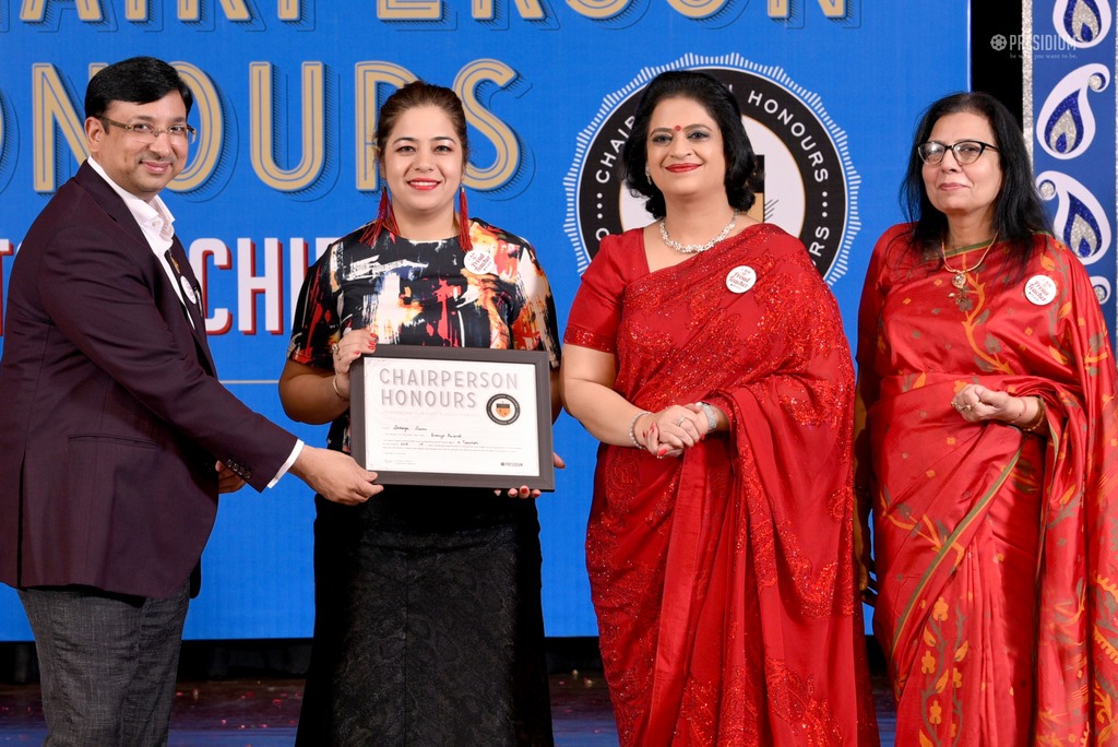 Presidium Gurgaon-57, MRS. SUDHA GUPTA MA’AM  ACKNOWLEDGES TEACHERS  AT CHAIRPERSON HONOURS