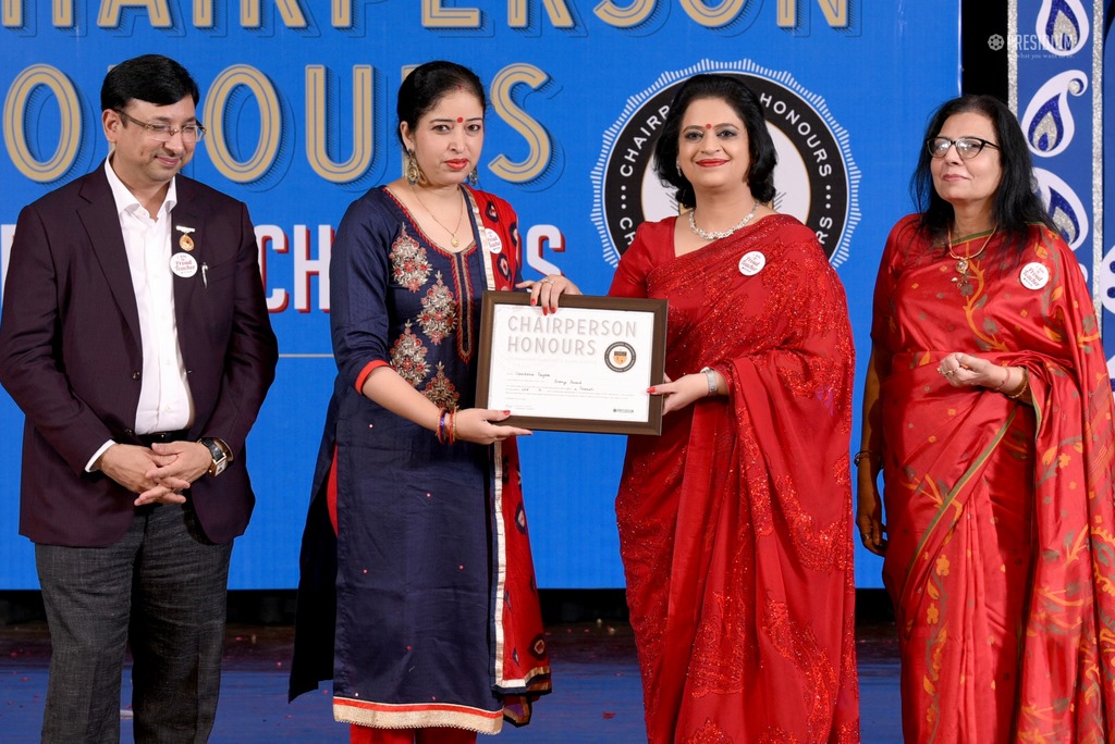 Presidium Gurgaon-57, MRS. SUDHA GUPTA MA’AM  ACKNOWLEDGES TEACHERS  AT CHAIRPERSON HONOURS