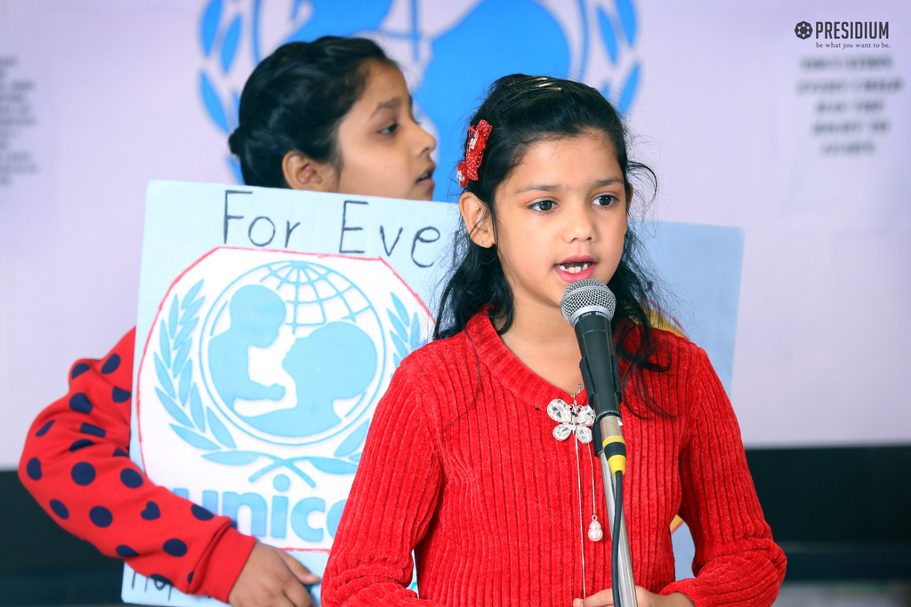 Presidium Gurgaon-57, STUDENTS ORGANIZE SPECIAL ASSEMBLY ON UNICEF DAY