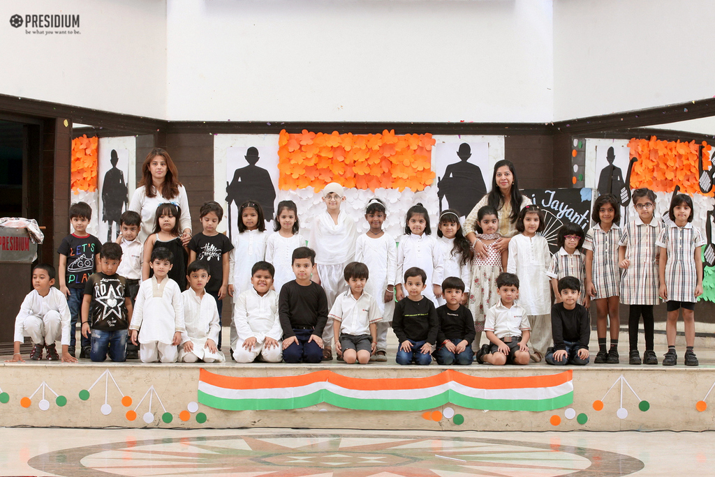 Presidium Indirapuram, YOUNG PRESIDIANS SALUTE 'BAPU' ON THE OCCASION OF GANDHI JAYANTI