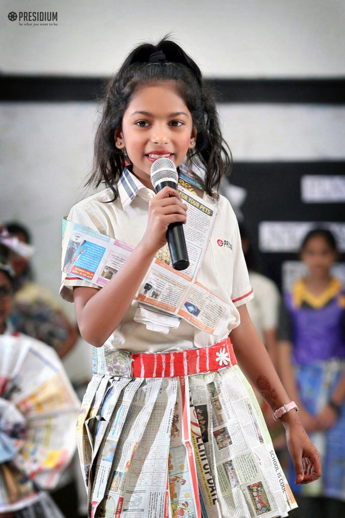 Presidium Indirapuram, YOUNG FASHION DESIGNERS CREATE BEAUTIFUL DRESSES WITH NEWSPAPER