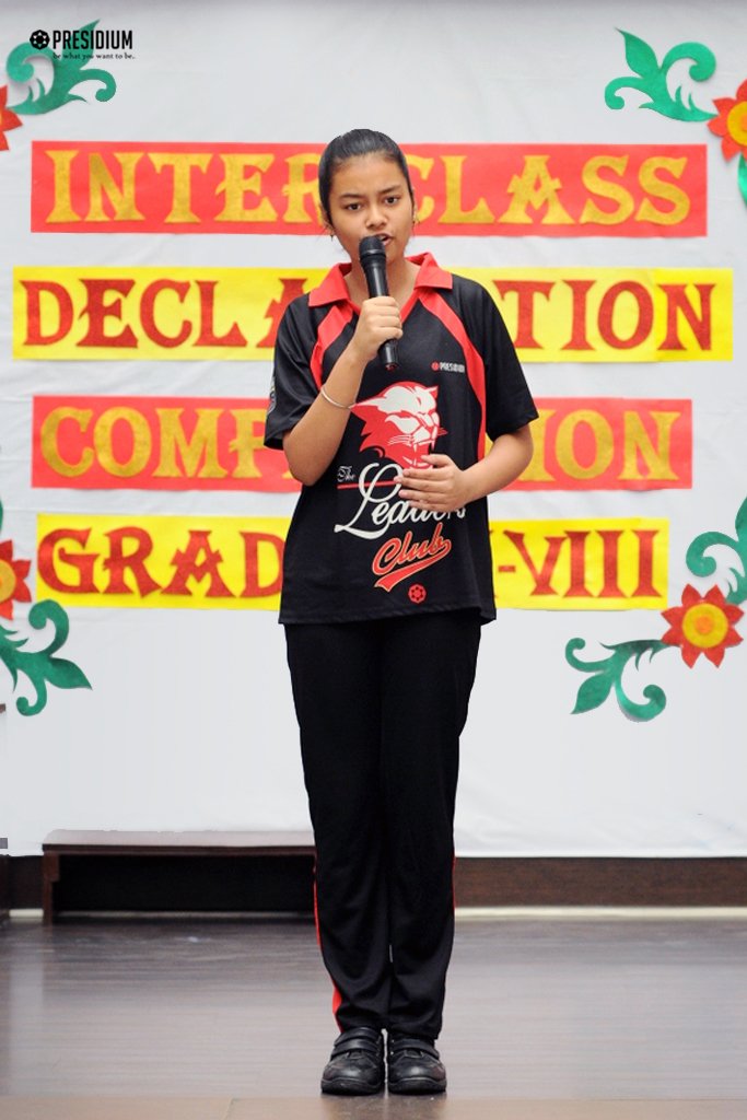 Presidium Rajnagar, PRESIDIANS MASTER THE ART OF PUBLIC SPEAKING SKILLS @ DECLAMATION