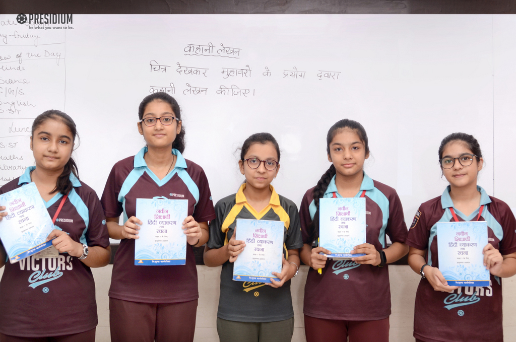 Presidium Rajnagar, STUDENTS WRITE STORIES IN A HINDI SUBJECT ACTIVITY